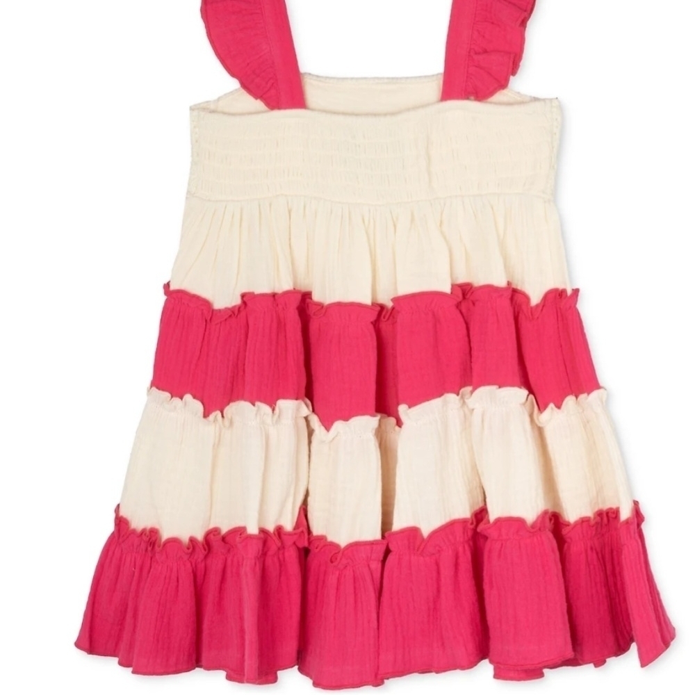 Rare Editions Pink and Cream Kids Casual Dress - Picture 5 of 11